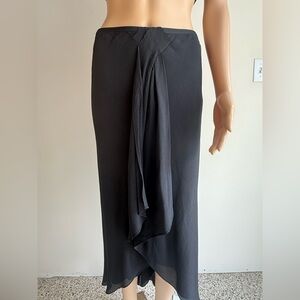 Diane Von Furstenberg Black Maxi 100% Silk Skirt